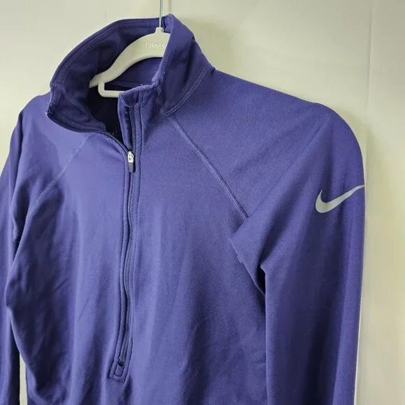 Nike Pro Sweatshirt Womens Small Blue 1/2 Zip DriFit Pullover Activewear - Picture 7 of 13
